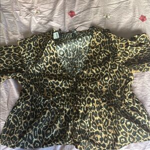 Vero Moda Leopard Print Blouse - Black and Brown (New with tags)